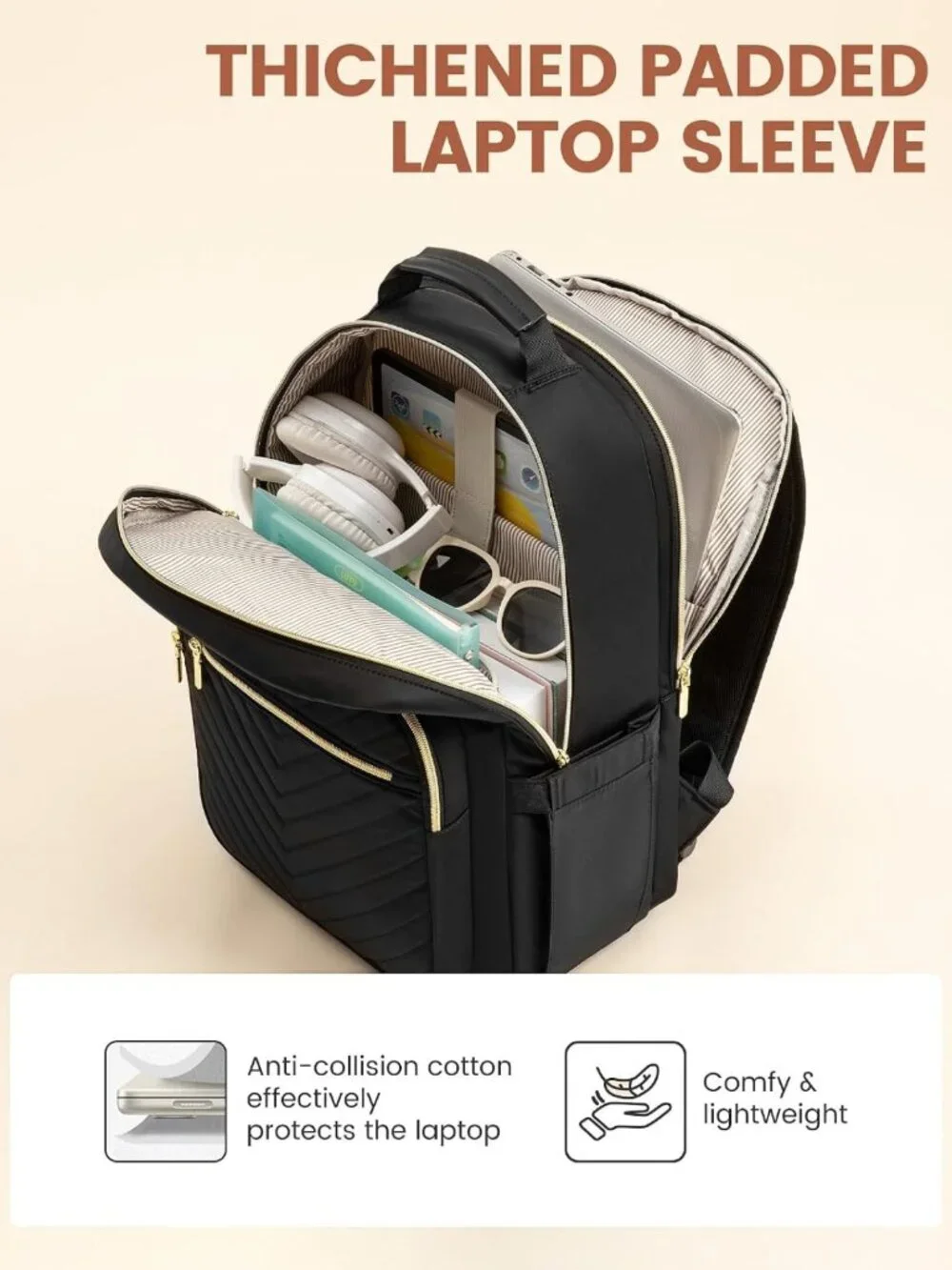 Stylish Quilted Laptop Backpack for Women | Work, Travel & College Bag